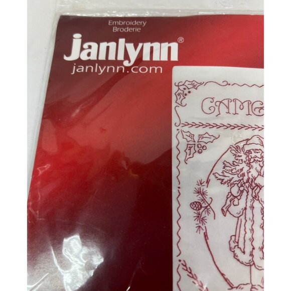 Janlynn Holiday Redwork Christmas Stocking Cross Stitch Kit - Picture 3 of 7